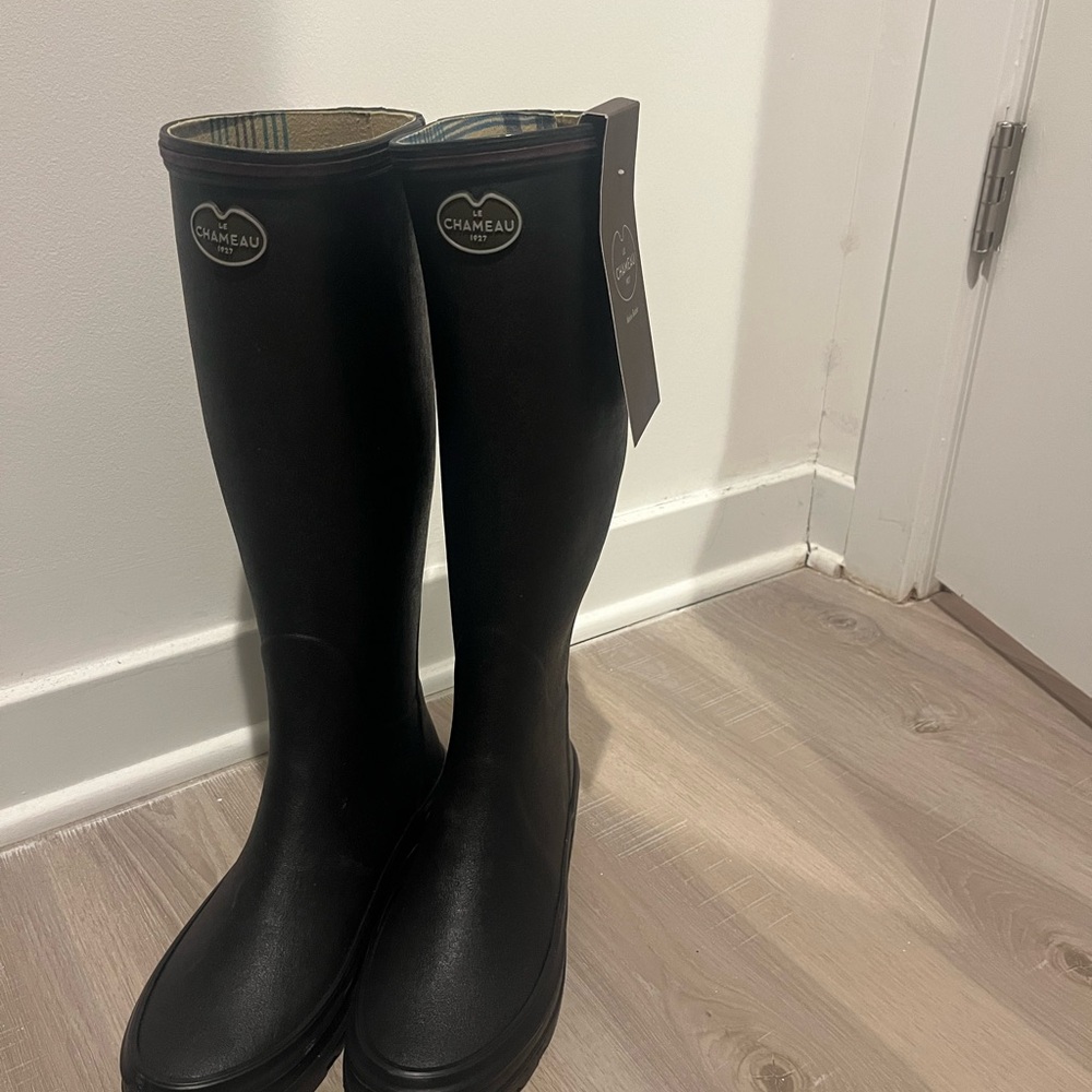 Le Chameau Black Tall Rain Boots